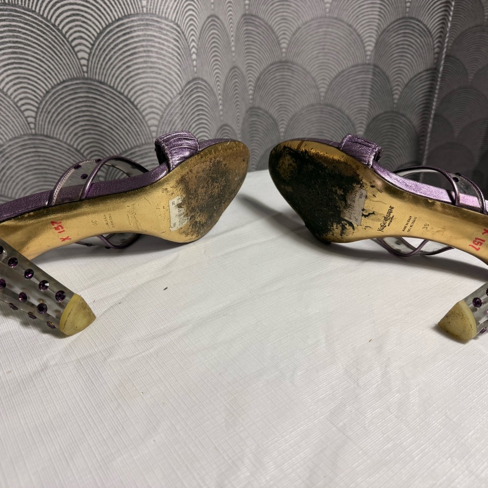 Vintage YSL by Tom Ford Swarovski crystal lucite heels - Picture 13 of 16